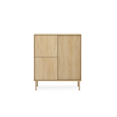 Komoda Viola 3-drzwiowa 104x122 w stylu japandi – widok z przodu
