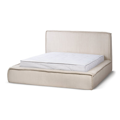 Gryby Upholstered Ottoman Bed with Storage, Classic Style – angled view