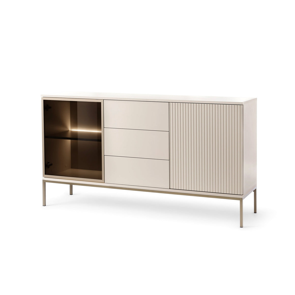 Lampy Sideboard with Drawers and Doors 154x83, Loft Style – Cashmere