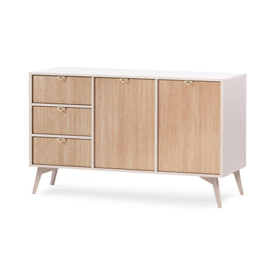 Mandala Sideboard 158x80 with Drawers and Cabinets, Japandi Style – Sand Beige