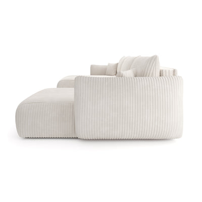 Narożnik Alloro U z funkcją spania o powierzchni 145x302 w stylu vintage – widok z boku