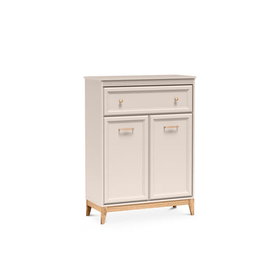 Commode Serena 92x126 avec étagère et tiroir de style moderne classique - vue en biais | Pillovely