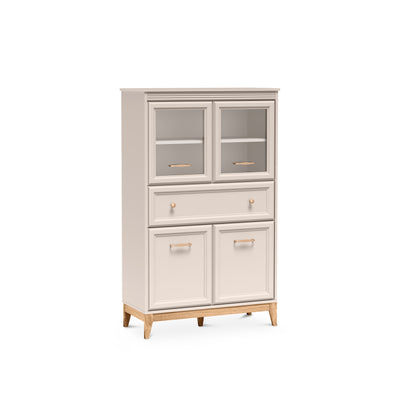 Witryna do salonu Serena 92x151 przeszklona w stylu modern classic – widok pod kątem | Pillovely