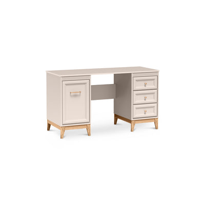 Biurko Serena 138x78 z 3 szufladami w stylu modern classic – widok pod kątem | Pillovely