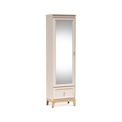 Armoire étroite Serena avec miroir 55x193 pour une entrée de style modern classic - vue en angle | Pillovely