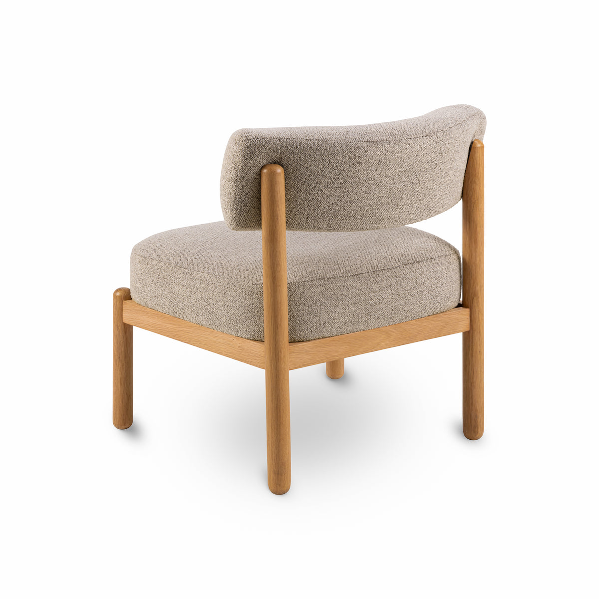 Fauteuil de détente Shepy avec revêtement bouclé de style moderne – vue arrière