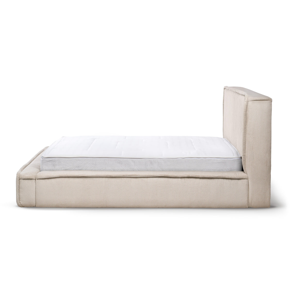 Gryby Upholstered Ottoman Bed with Storage, Classic Style – side view
