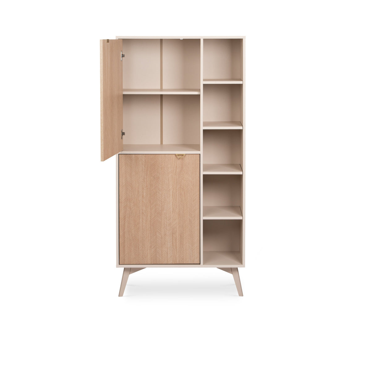 Mandala Bookcase 80x160 with Shelves and Cabinets, Japandi Style – photo 6