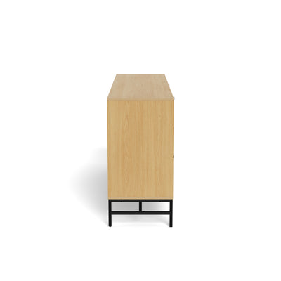 Commode Bambouz 158x81 avec façade à lattes de style moderne - vue latérale