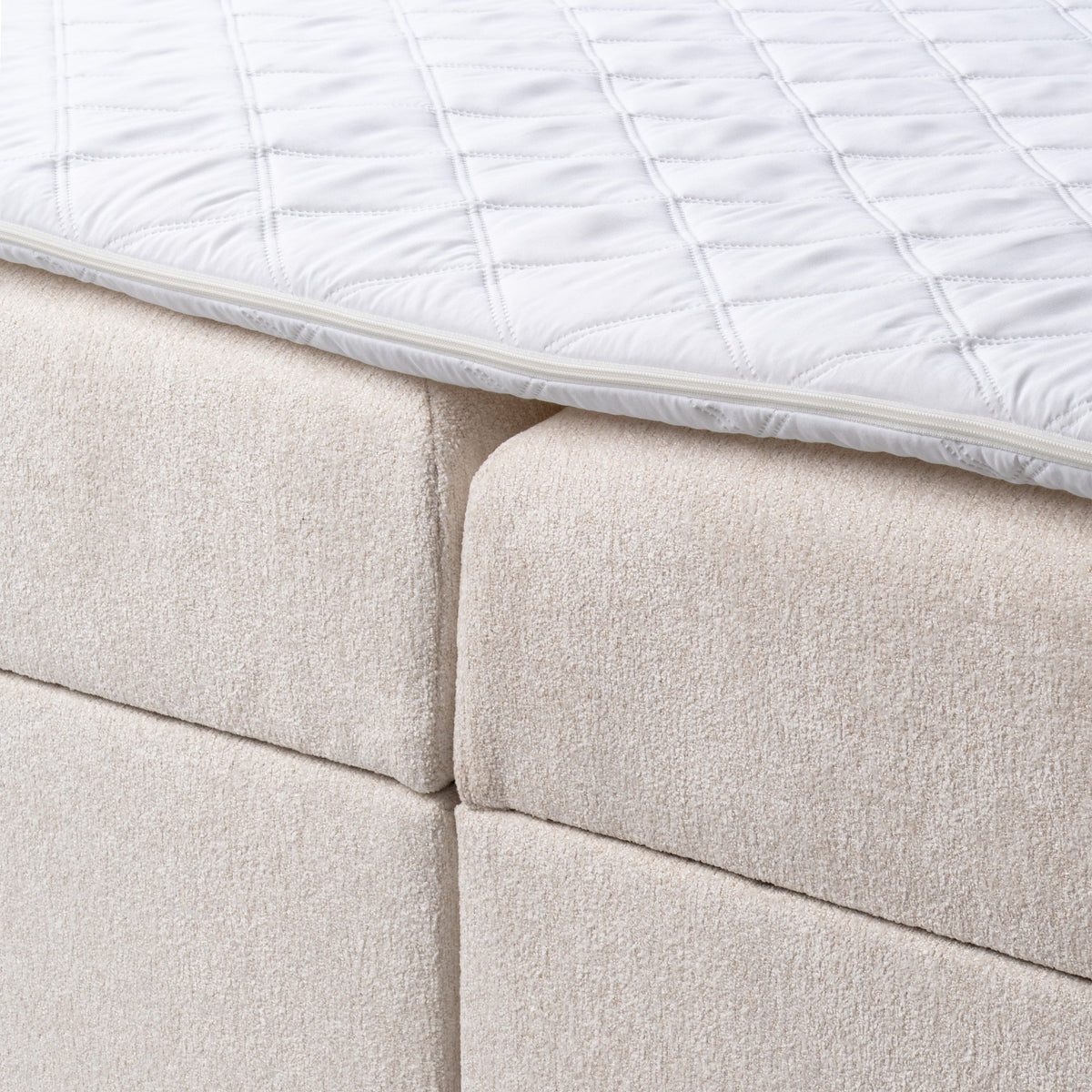 Stavy Continental Divan Bed with Topper and Storage, Scandinavian Style