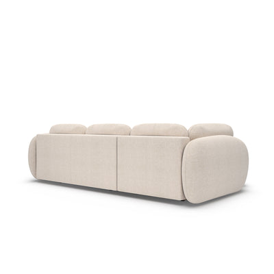 Narożnik z funkcją spania Olemo o powierzchni 123x250 w stylu organic modern – widok z tyłu