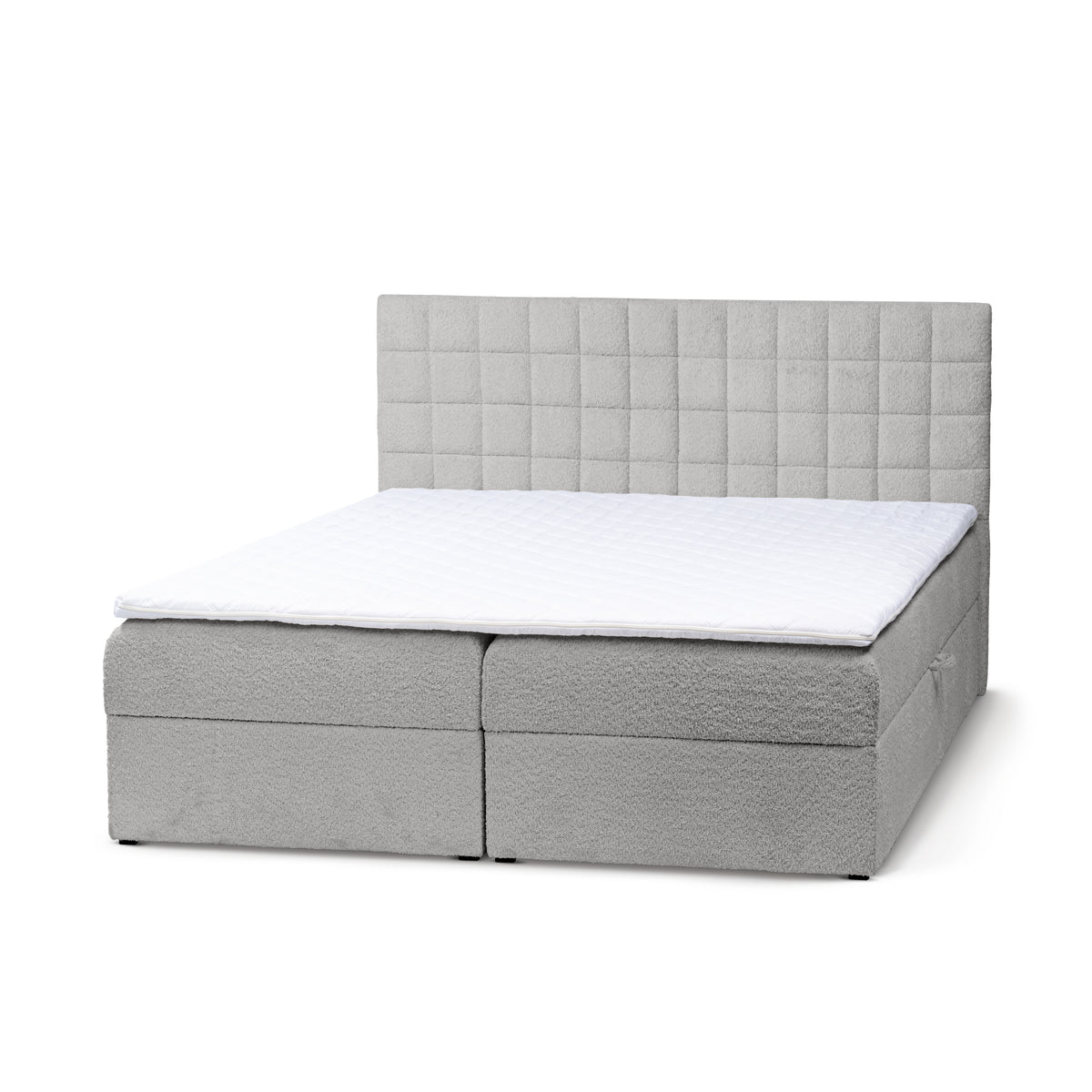 Laky Continental Divan Bed with Topper and Storage, Modern Style – Steel Dust (ABRIAMO 06), 200