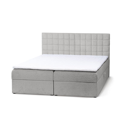 Laky Continental Divan Bed with Topper and Storage, Modern Style – Steel Dust (ABRIAMO 06), 200