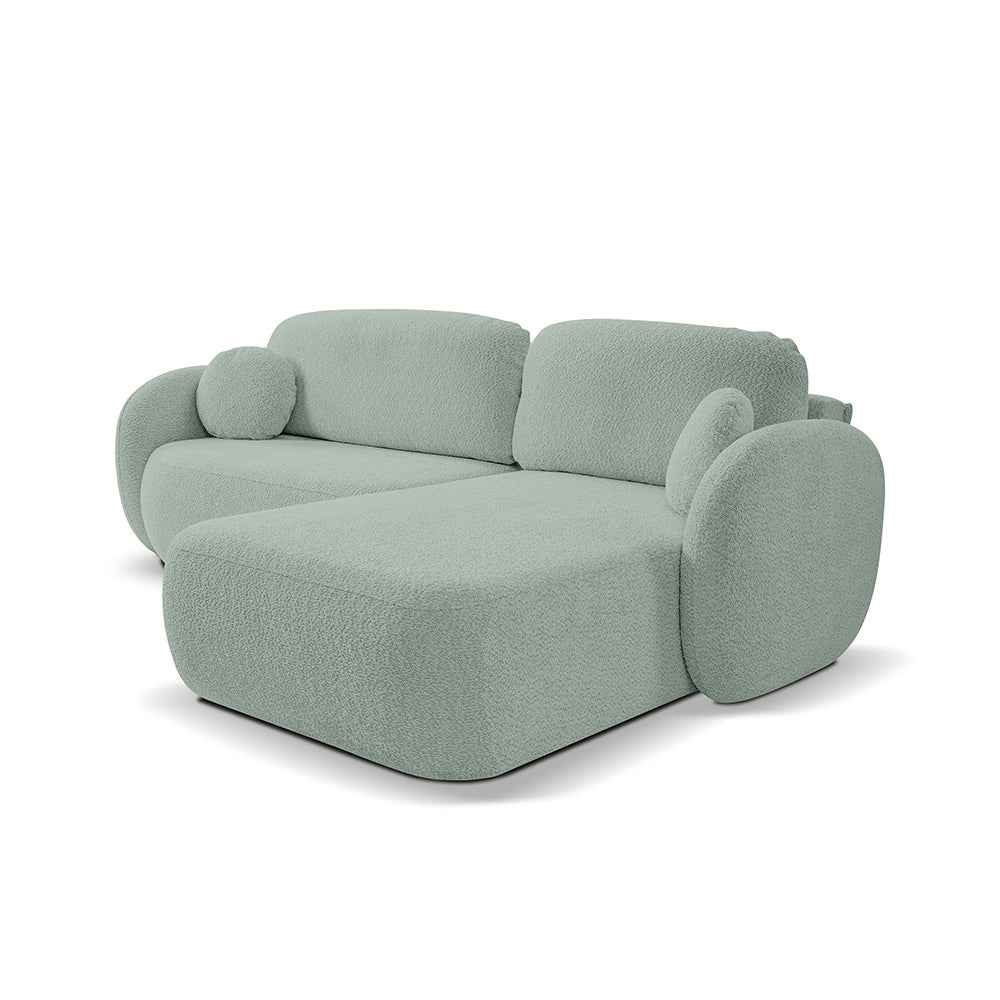 Olemo 4 Seater Corner Sofa Bed, Minimalist Style, Abriamo Fabric – Right-sided, Rocky Shore (ABRIAMO 10)
