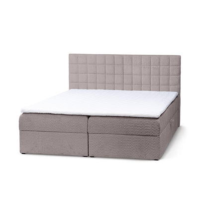 Laky Continental Divan Bed with Topper and Storage, Modern Style – Clay Beige (ABRIAMO 11), 200