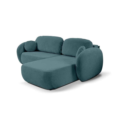 Narożnik z funkcją spania DL 248 cm w stylu nowoczesnym, tkanina Aragon | OLEMO Prawostronna Oceaniczna Stal (ARAGON 75)