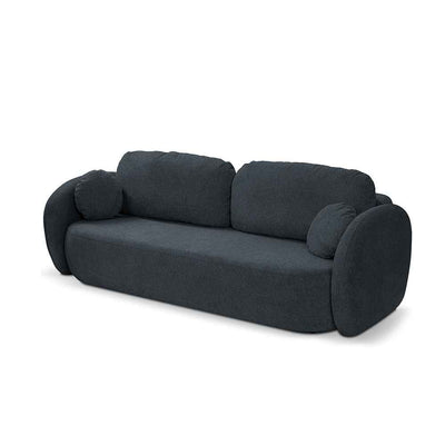 Olemo 3 Seater Sofa Bed 142x200 with Storage, Art Deco Style, Aragon Fabric – Night Azure (ARAGON 79)
