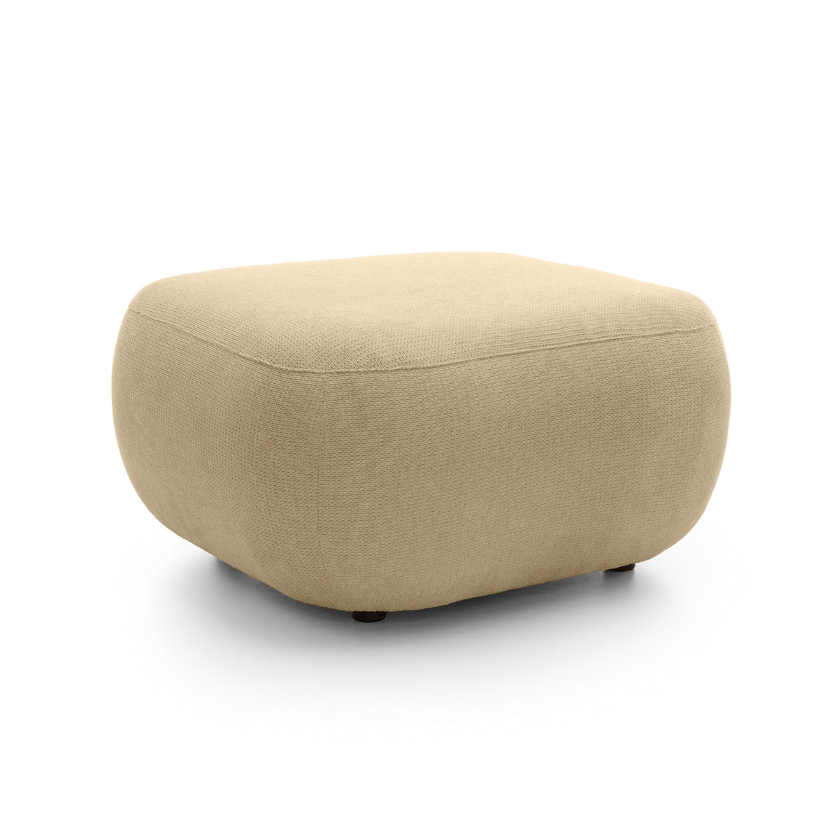 Olemo Relaxation Pouffe 75x39 cm made of PUR Foam, Japandi Style, Aragon Fabric – Walnut Beige (ARAGON 14)
