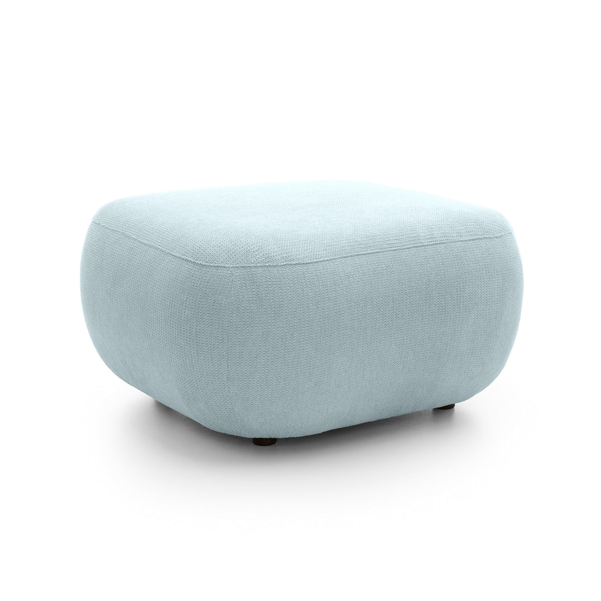 Olemo Relaxation Pouffe 75x39 cm made of PUR Foam, Japandi Style, Aragon Fabric – Icy Azure (ARAGON 70)