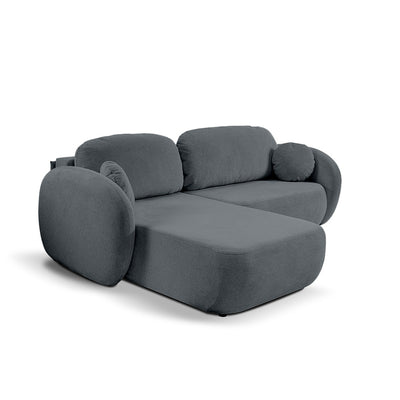 Narożnik z funkcją spania DL 248 cm w stylu nowoczesnym, tkanina Aragon | OLEMO Lewostronna Ciemny Popiół (ARAGON 93)