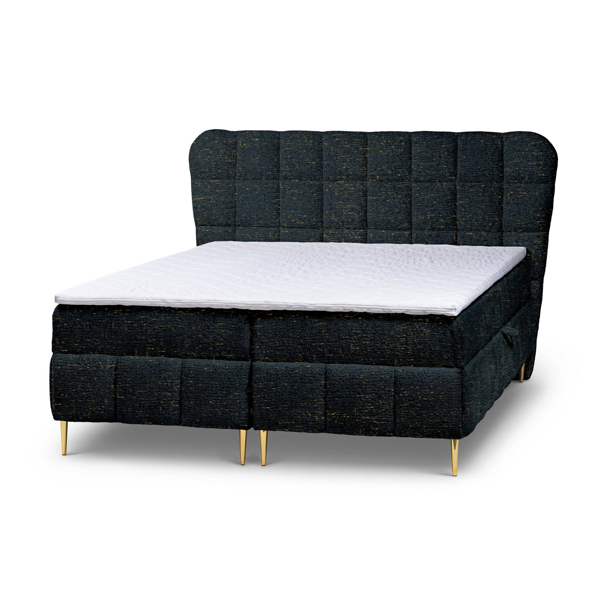 Domy Continental Divan Bed with Topper and Two Storage Compartments, Classic Style – Dark Topaz (BELLO 30), 200