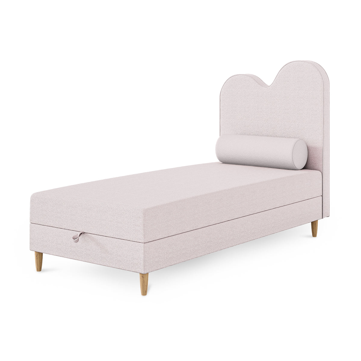 Mellia Kids Continental Divan Bed with a Wavy Headboard and Storage, Soft Modern Style – photo 7