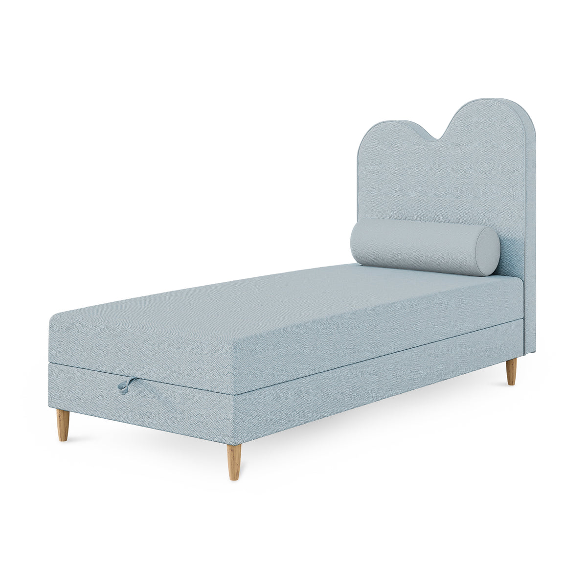 Mellia Kids Continental Divan Bed with a Wavy Headboard and Storage, Soft Modern Style – photo 8