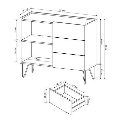 Komoda Ballada 97x83 w stylu glamour – zdjęcie 6