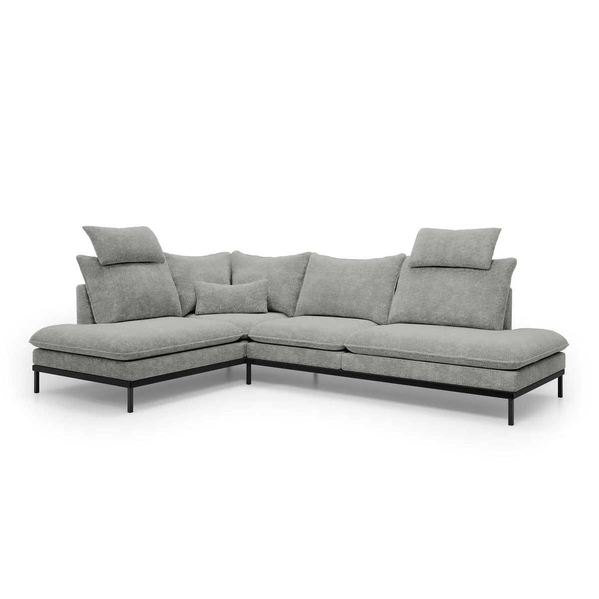 Narożnik Premium 4-osobowy 293×198 cm w stylu eleganckim | Leafy Lewostronna Popielisty Taupe (CREMONA 85)