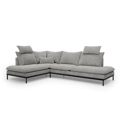 Narożnik Leafy Premium 4-osobowy 293×198 cm w stylu eleganckim – widok pod kątem, wersja prawostronna | Pillovely