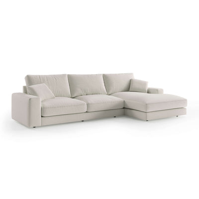 Harvesty 4–5 Seater Premium Corner Sofa, Minimalist Style – Right-Sided, Cream Taupe (ARAGON 03)
