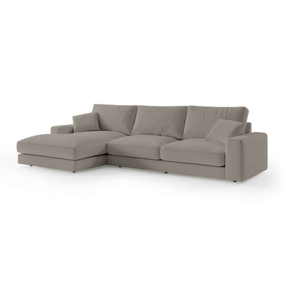 Harvesty 4–5 Seater Premium Corner Sofa, Minimalist Style – Left-Sided, Stone Mist (ARAGON 20)