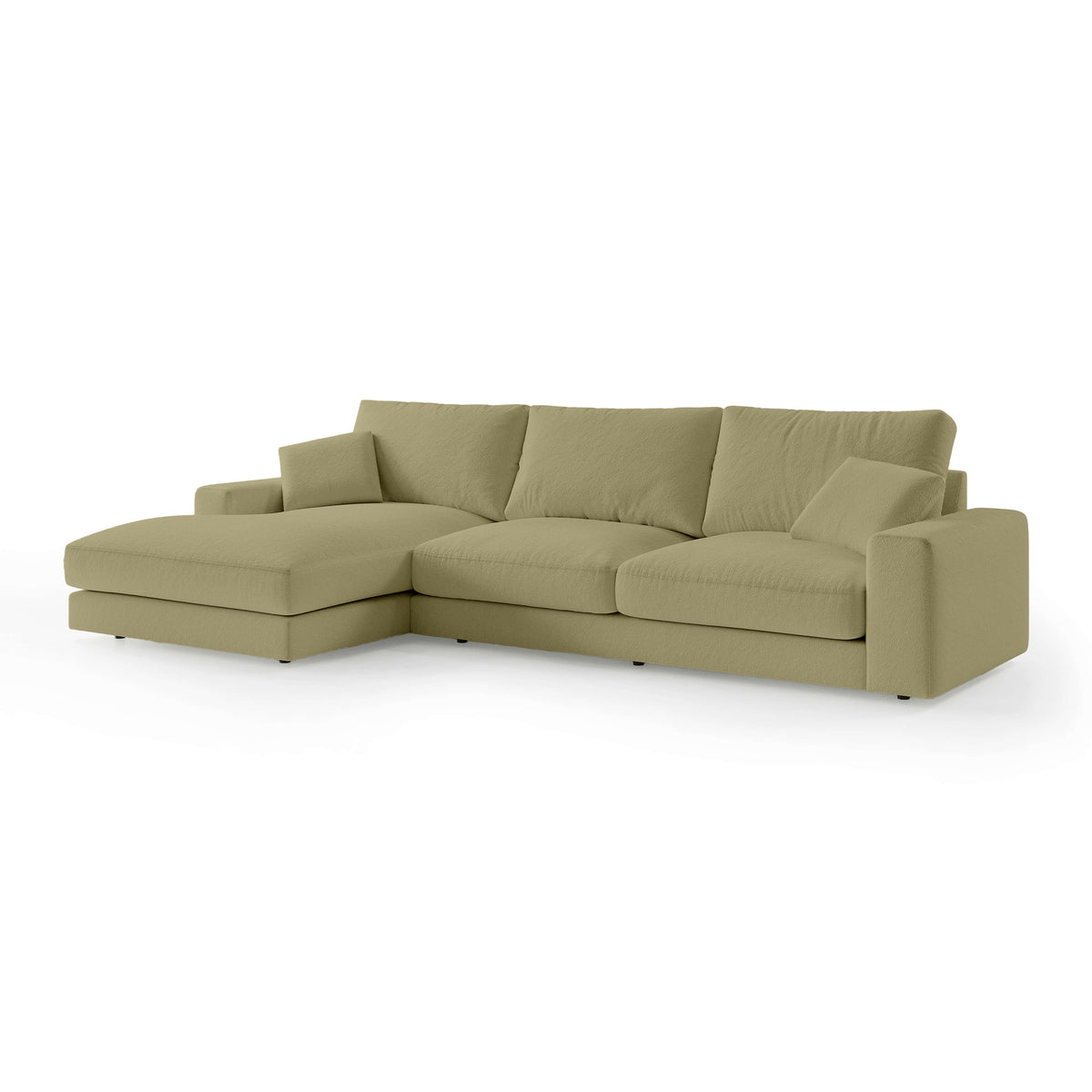 Harvesty 4–5 Seater Premium Corner Sofa, Minimalist Style – Left-Sided, Golden Linen (ARAGON 35)