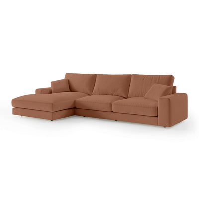 Harvesty 4–5 Seater Premium Corner Sofa, Minimalist Style – Left-Sided, Cinnamon Matte (ARAGON 56)