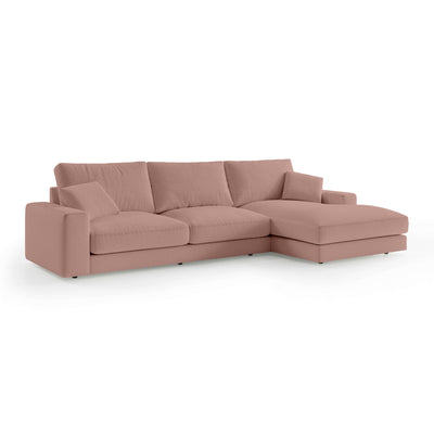 Harvesty 4–5 Seater Premium Corner Sofa, Minimalist Style – Right-Sided, Rosy Beige (ARAGON 62)
