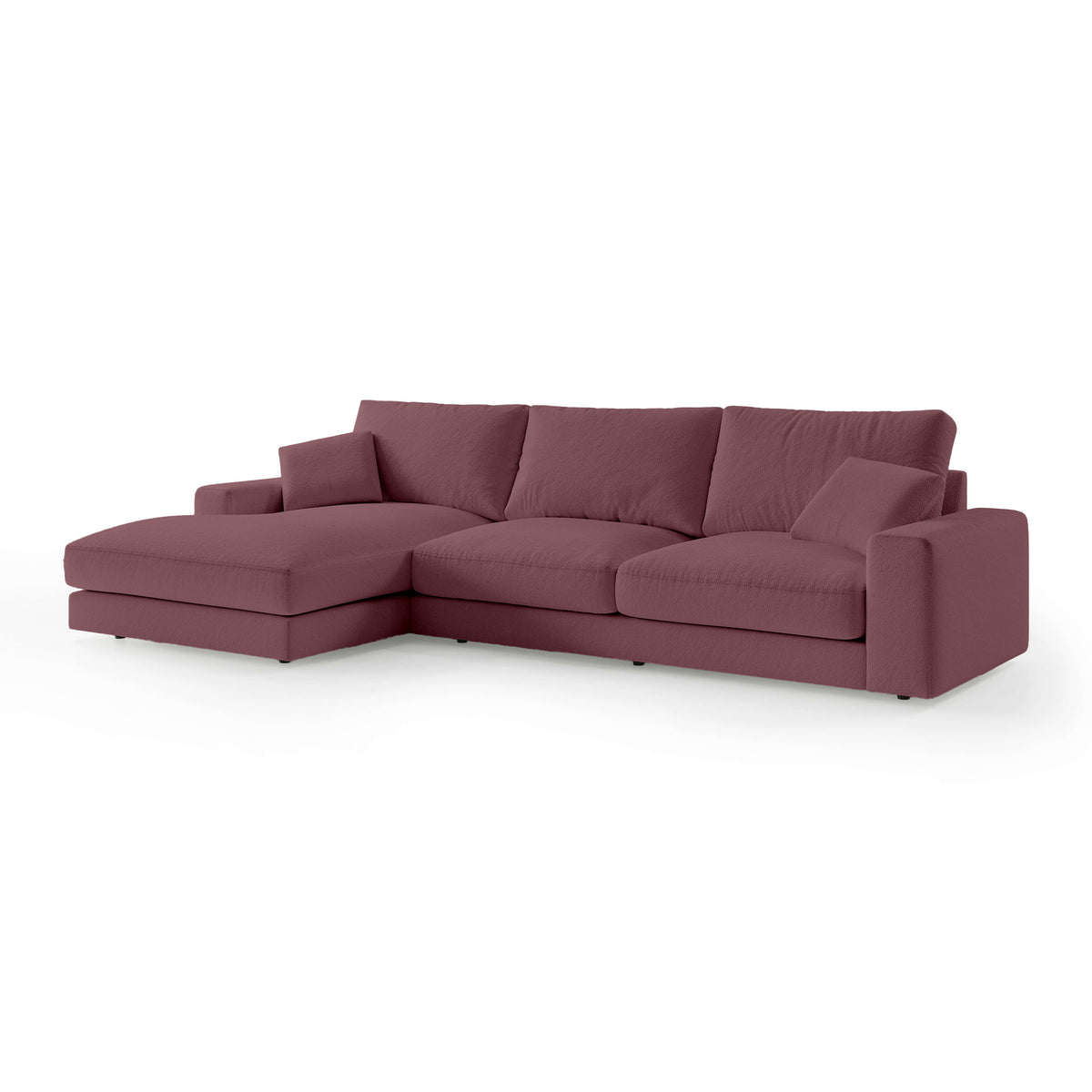 Harvesty 4–5 Seater Premium Corner Sofa, Minimalist Style – Left-Sided, Burgundy Matte (ARAGON 69)
