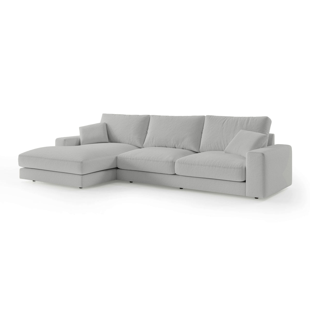 Harvesty 4–5 Seater Premium Corner Sofa, Minimalist Style – Left-Sided, Ashy Taupe (ARAGON 80)
