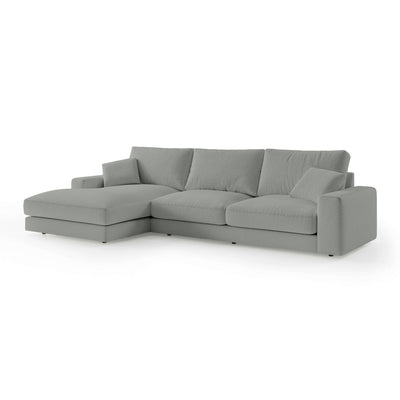 Harvesty 4–5 Seater Premium Corner Sofa, Minimalist Style – Left-Sided, Steel Gray (ARAGON 83)