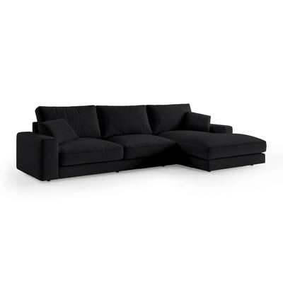 Harvesty 4–5 Seater Premium Corner Sofa, Minimalist Style – Right-Sided, Raven Depth (ARAGON 99)