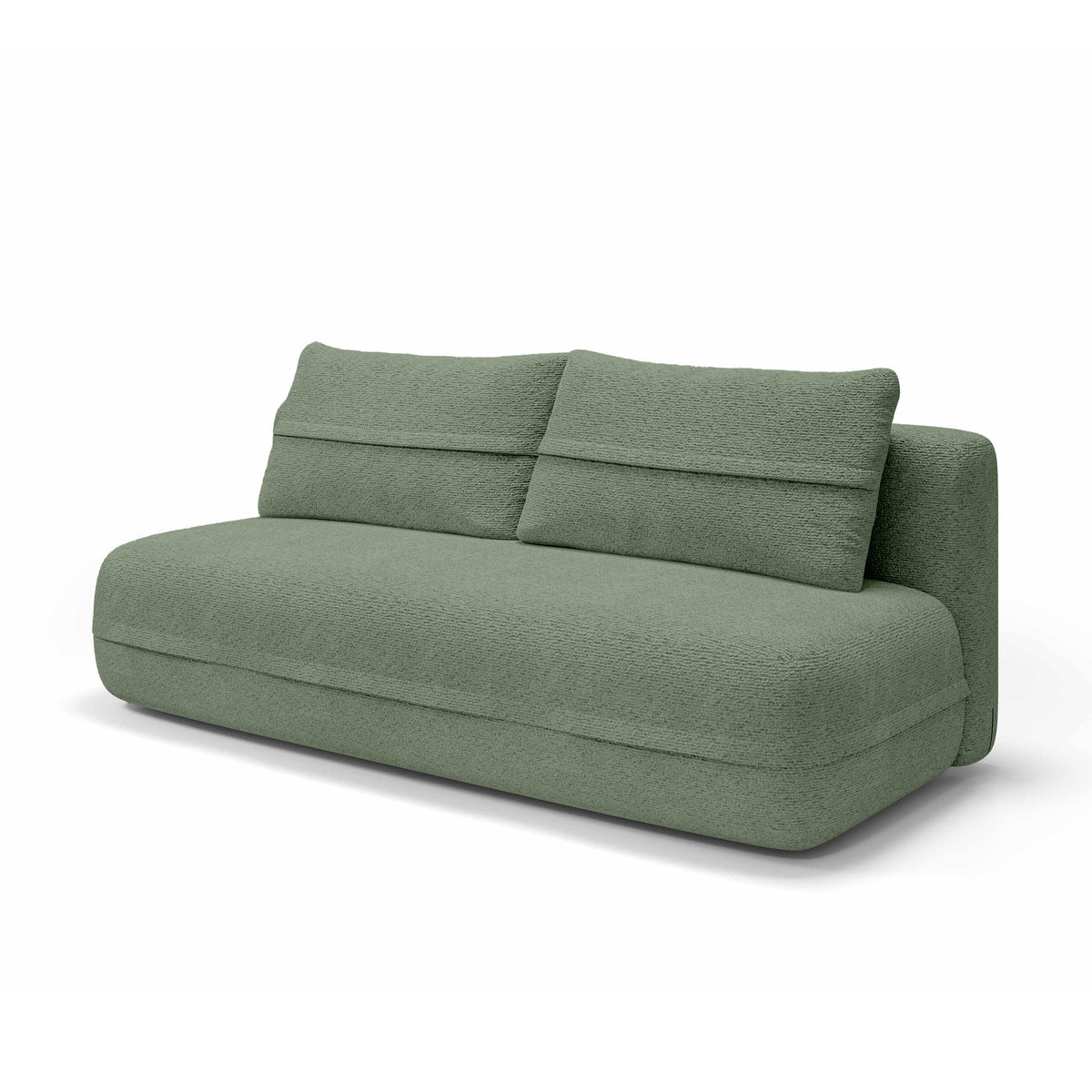 Lento 2 Seater Sofa Bed 206 cm, Minimalist Style – Herbal Gray (CREMONA 34)