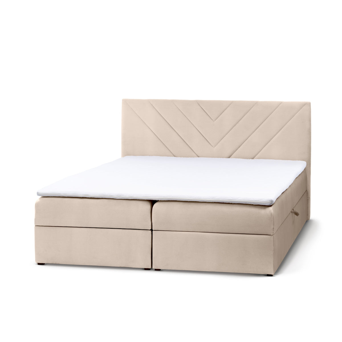Lasy Continental Divan Bed with Topper, Modern Style – Vanilla Beige (CASABLANCA 2302), 200