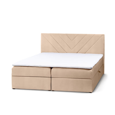 Lasy Continental Divan Bed with Topper, Modern Style – Golden Ochre (CASABLANCA 2304), 200