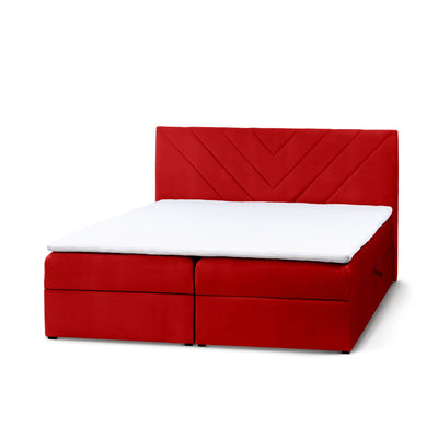 Lasy Continental Divan Bed with Topper, Modern Style – Crimson Red (CASABLANCA 2309), 200