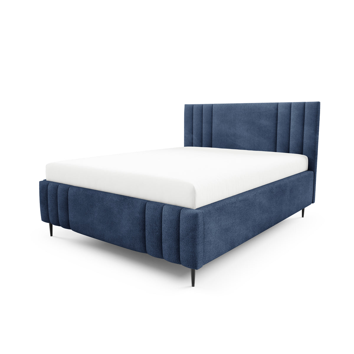Falda Upholstered Ottoman Bed with Storage, Various Sizes in Elegant Style, Coral Fabric – Ocean Depth (CORAL 05)