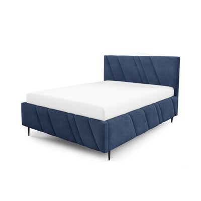 Raiz Quilted Upholstered Ottoman Bed with Storage, Various Sizes in Modern Style, Coral Fabric – Ocean Depth (CORAL 05)