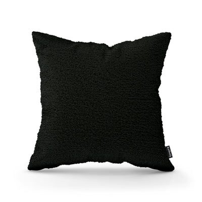 Lamb Decorative Cushion 45x45 cm, Scandinavian and Japandi Style, Coral Fabric – Volcanic Black (CORAL 60)