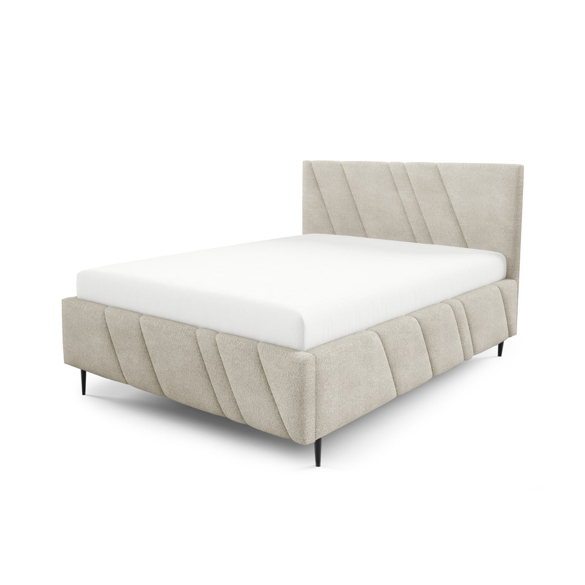 Raiz Quilted Upholstered Ottoman Bed with Storage, Various Sizes in Modern Style, Coral Fabric – Taupe Sand (CORAL 65)