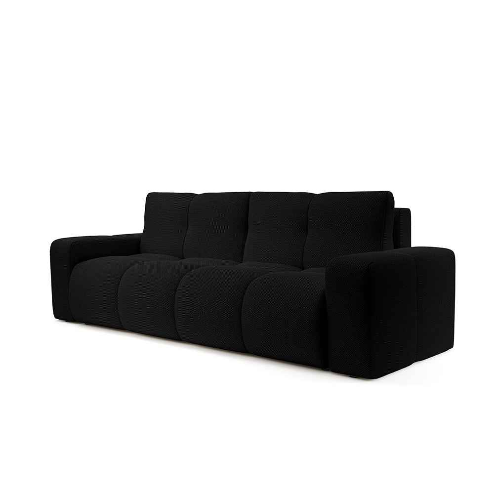 Soso 3 Seater Sofa Bed 149x200 with Storage, Modern Style – Black Void (CURIO 99)