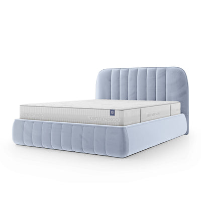 Carla Upholstered Ottoman Bed with Storage, Soft Minimalism Style – Icy Morning (FRESH 33), 200