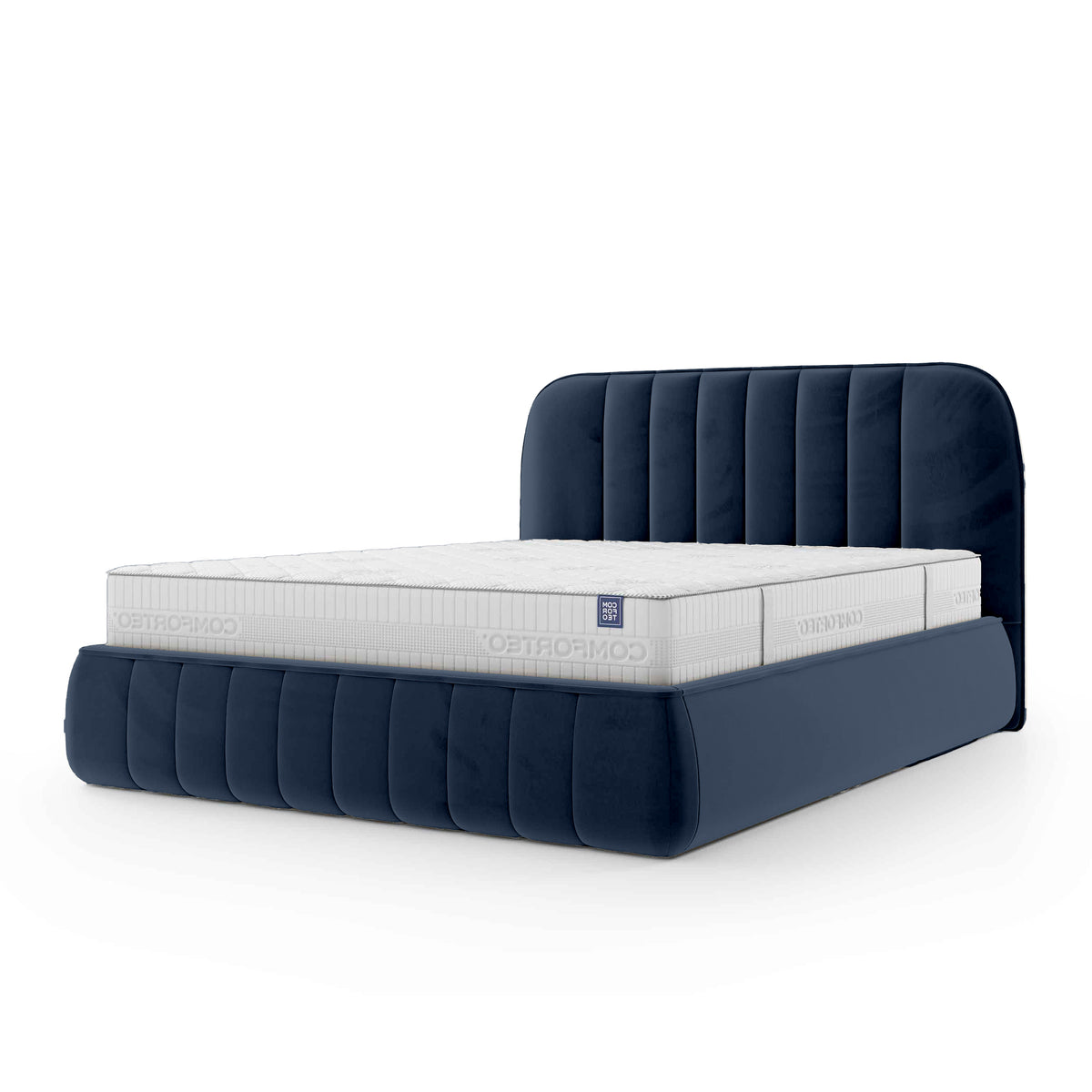 Carla Upholstered Ottoman Bed with Storage, Soft Minimalism Style – Evening Bay (FRESH 36), 200